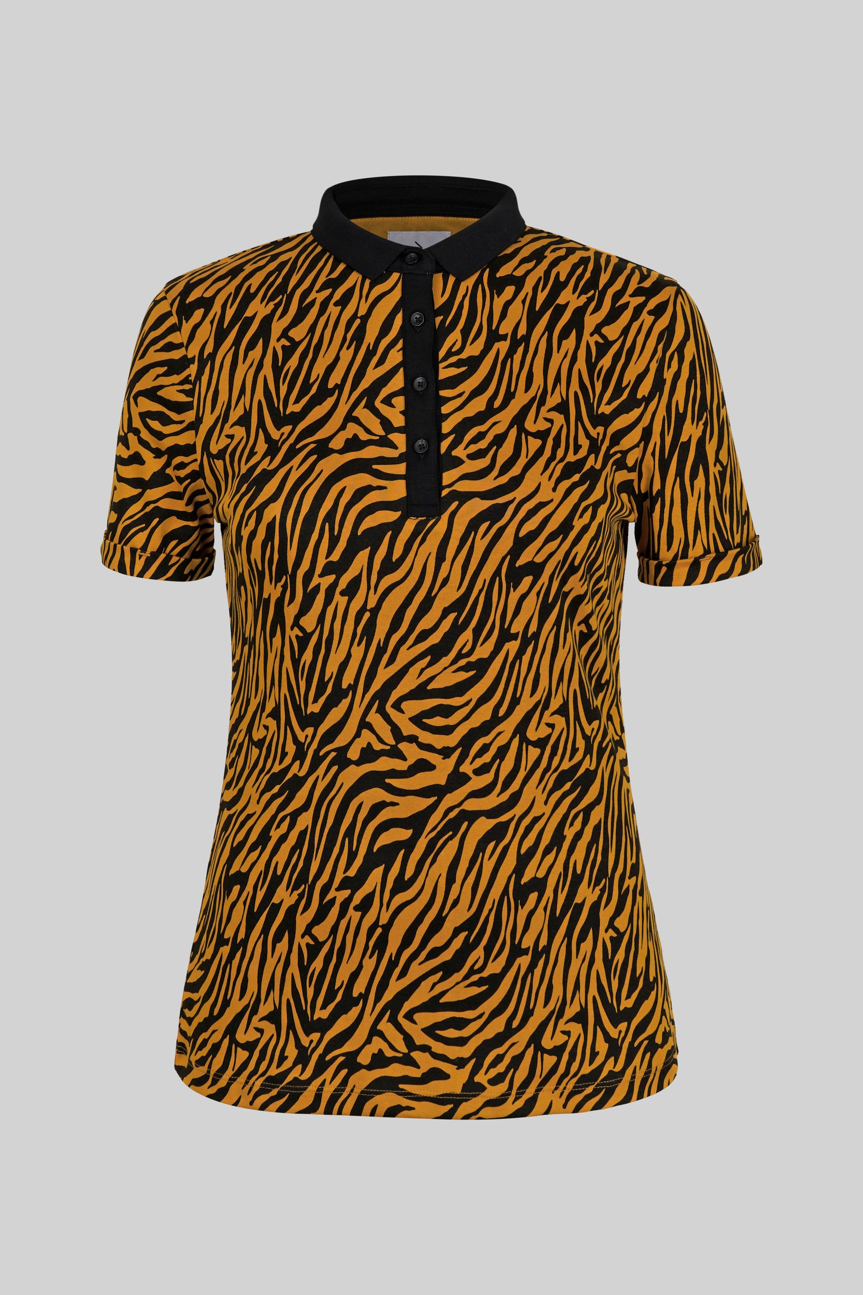 Zebra Print Short Sleeve Polo Shirt