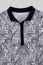 Zebra Print Short Sleeve Polo Shirt