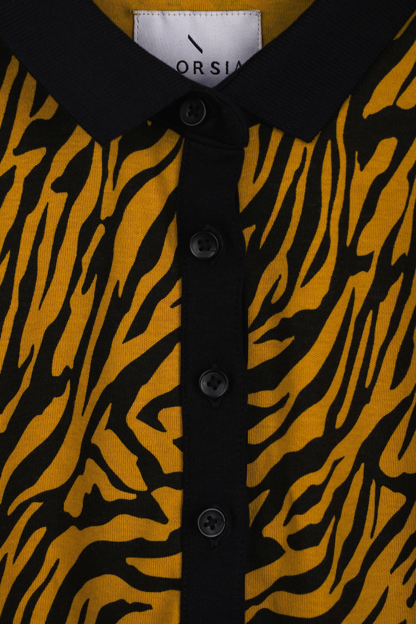 Zebra Print Short Sleeve Polo Shirt