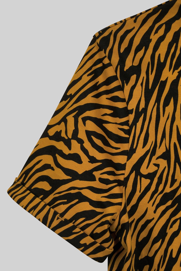 Zebra Print Short Sleeve Polo Shirt