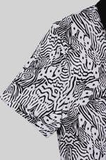 Zebra Print Short Sleeve Polo Shirt