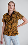 Zebra Print Short Sleeve Polo Shirt