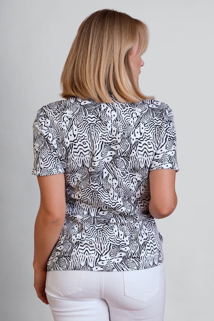 Zebra Print Short Sleeve Polo Shirt