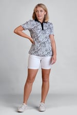 Zebra Print Short Sleeve Polo Shirt