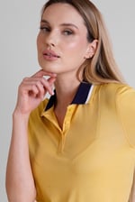 Women's Contrast Collar Jersey Polo Shirt