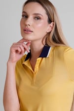 Women's Contrast Collar Jersey Polo Shirt