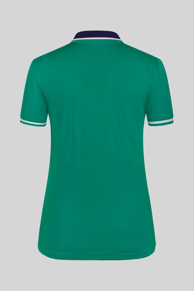 Women's Contrast Collar Jersey Polo Shirt