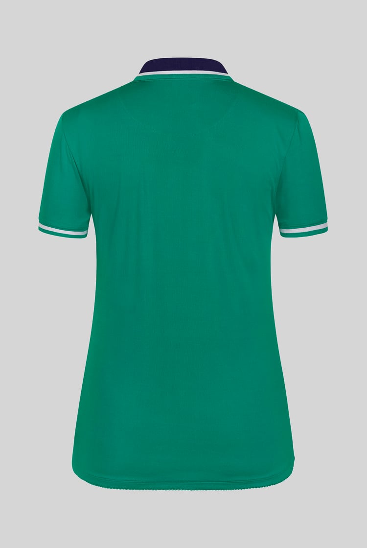 Women's Contrast Collar Jersey Polo Shirt