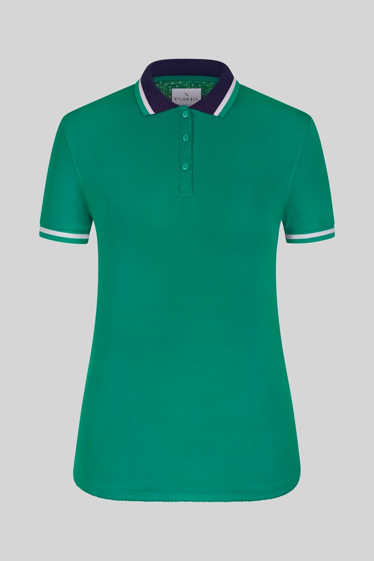 Women's Contrast Collar Jersey Polo Shirt