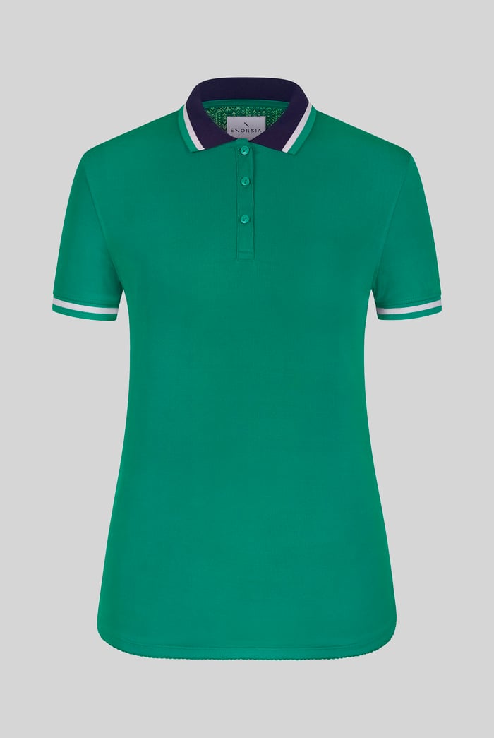 Women’s Contrast Collar Jersey Polo Shirt