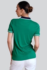 Women's Contrast Collar Jersey Polo Shirt