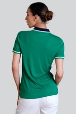 Women's Contrast Collar Jersey Polo Shirt