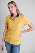 Women's Contrast Collar Jersey Polo Shirt
