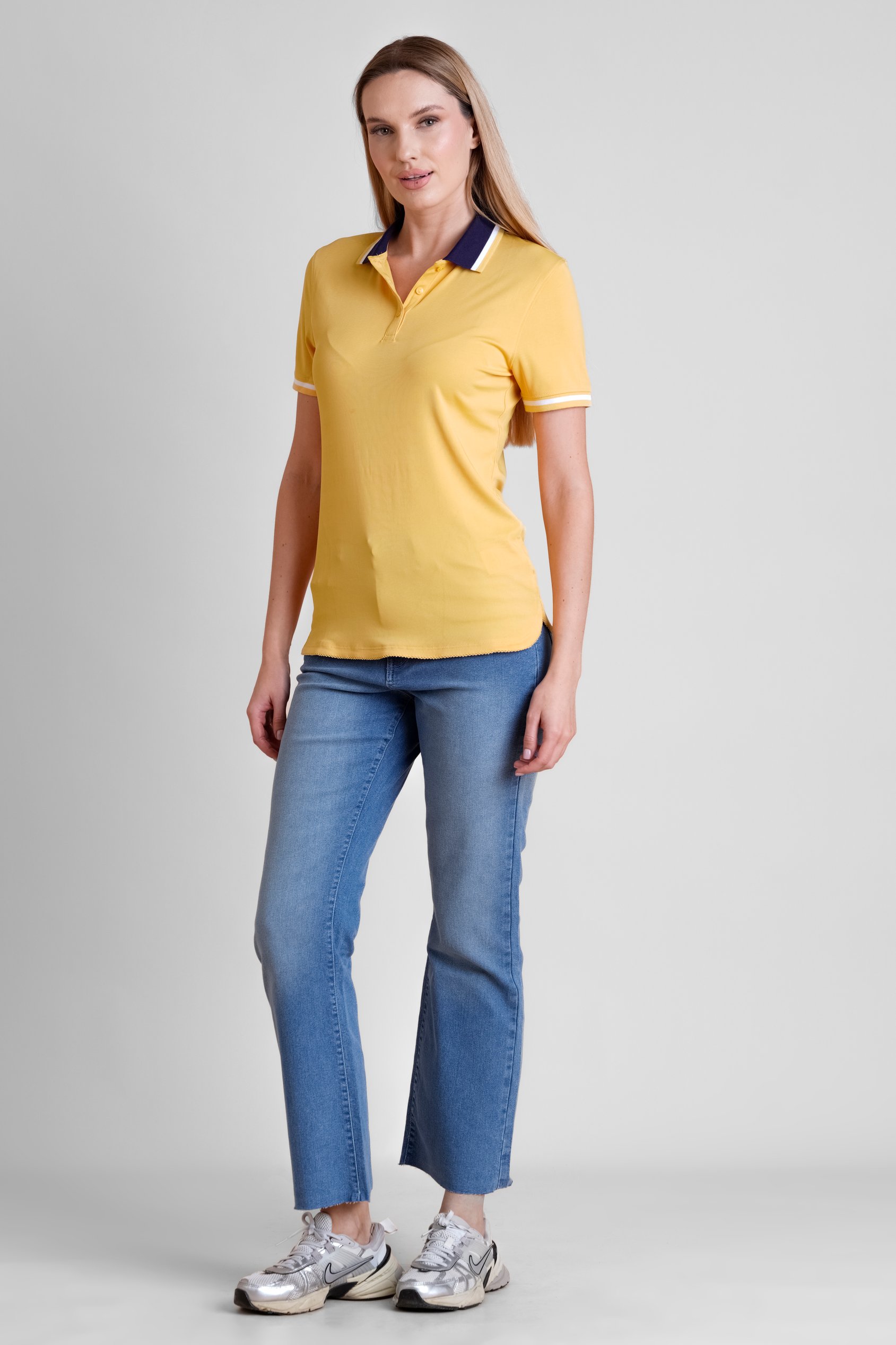 Women’s Contrast Collar Jersey Polo Shirt