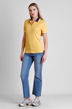 Women's Contrast Collar Jersey Polo Shirt