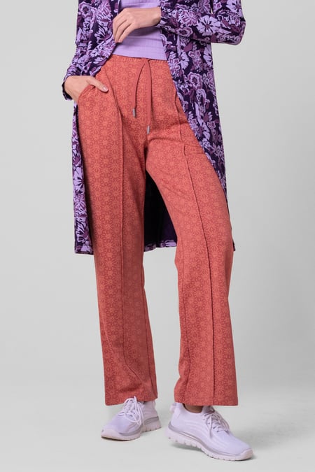 Womens Brown Pleated Wide Leg Trouser