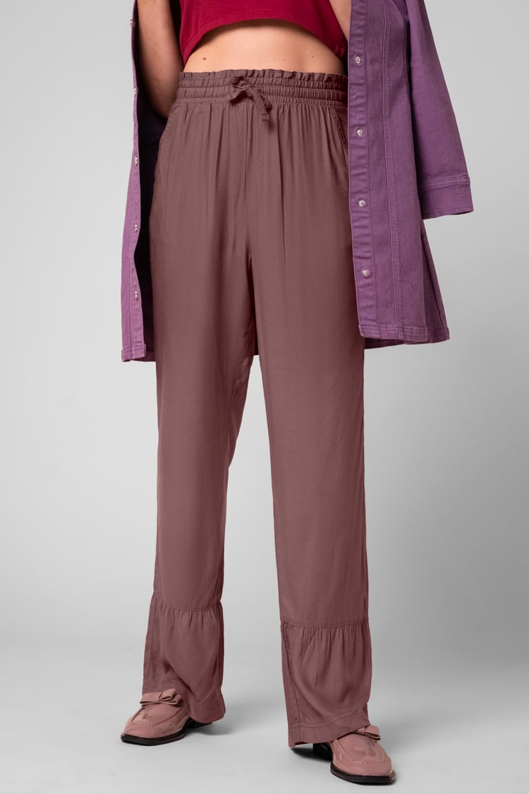 Womens Frill Trim Trouser