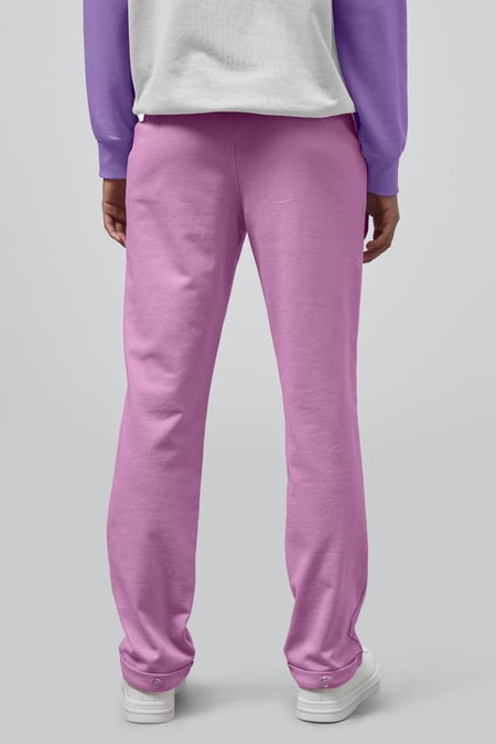 Pink Roll -Up Hem Jersey Trousers