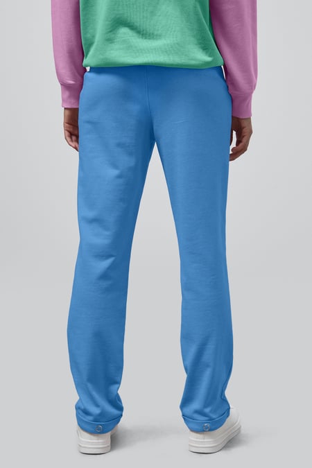 Blue Roll -Up Hem Jersey Trousers