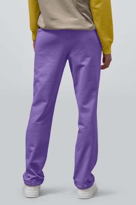 Purple Roll -Up Hem Jersey Trousers