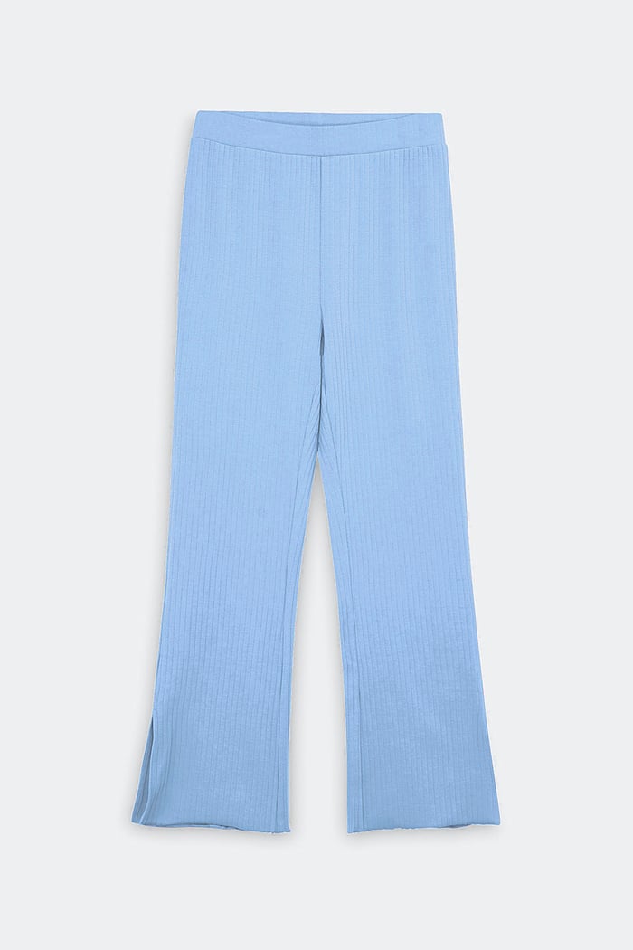 Jersey Ribbed Side slit Leggings