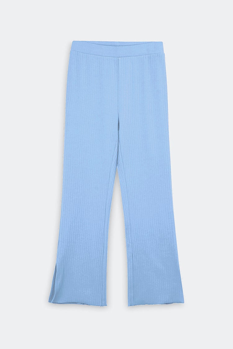 Jersey Ribbed Side slit Leggings