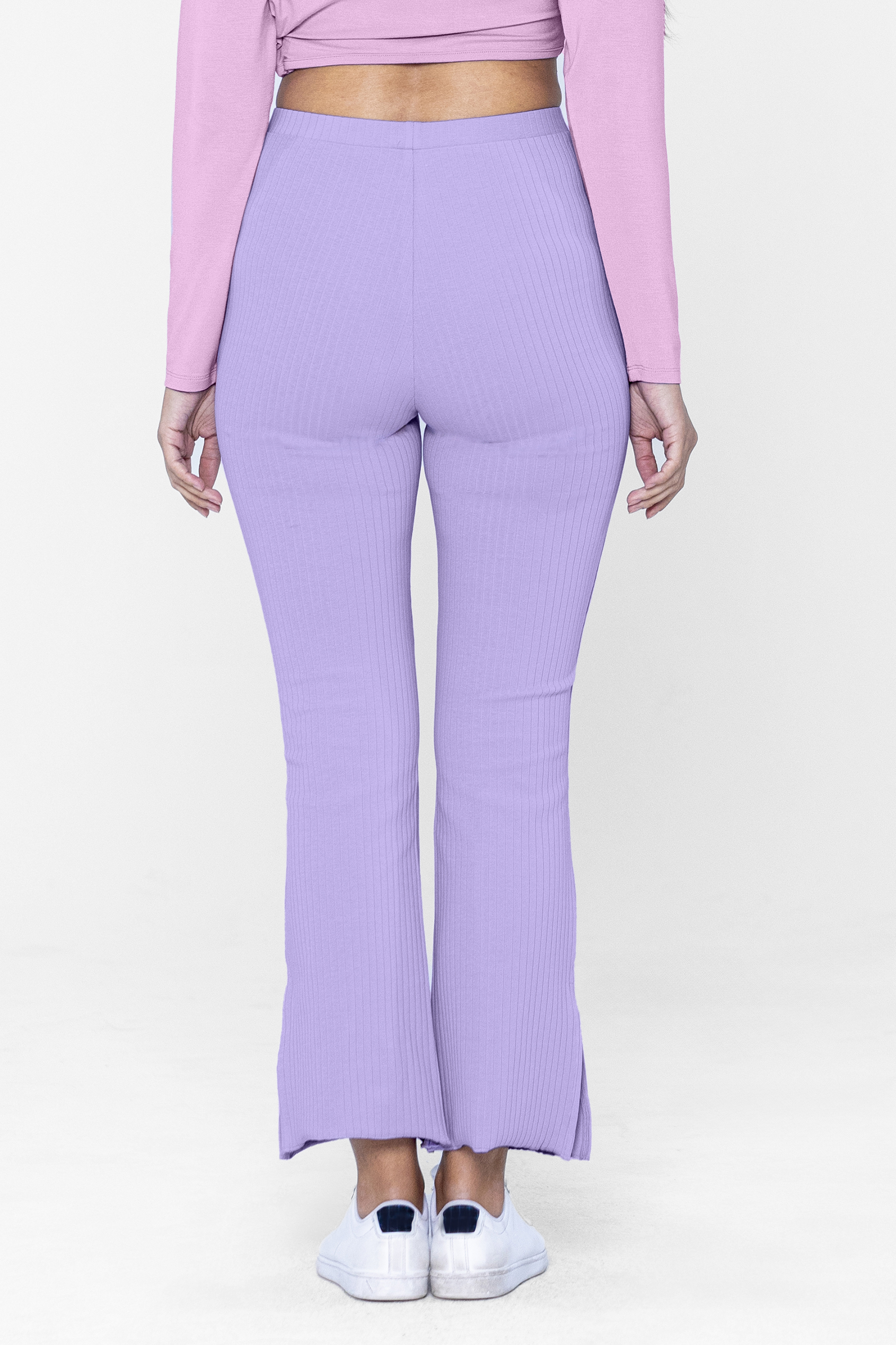 Jersey Ribbed Side slit Leggings