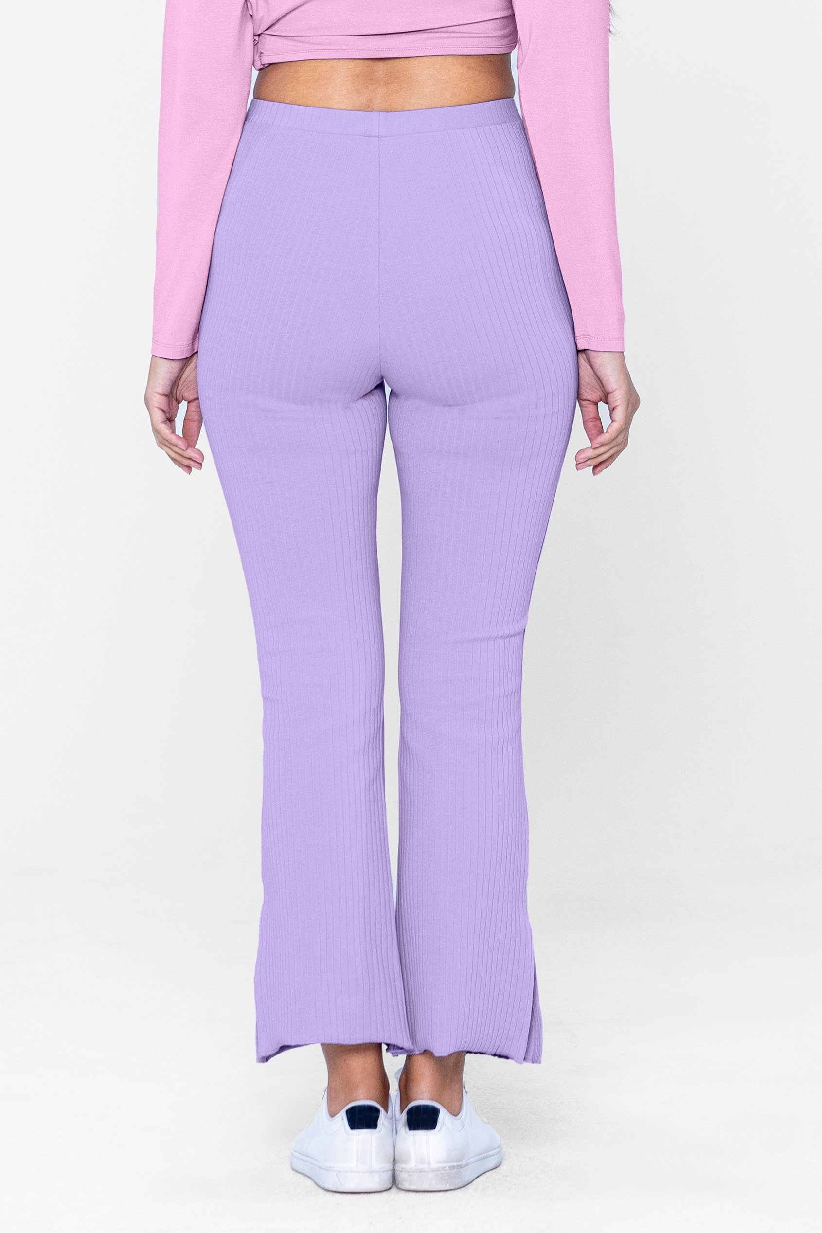 Jersey Ribbed Side slit Leggings