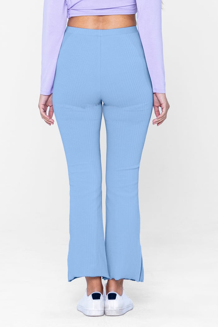 Jersey Ribbed Side slit Leggings