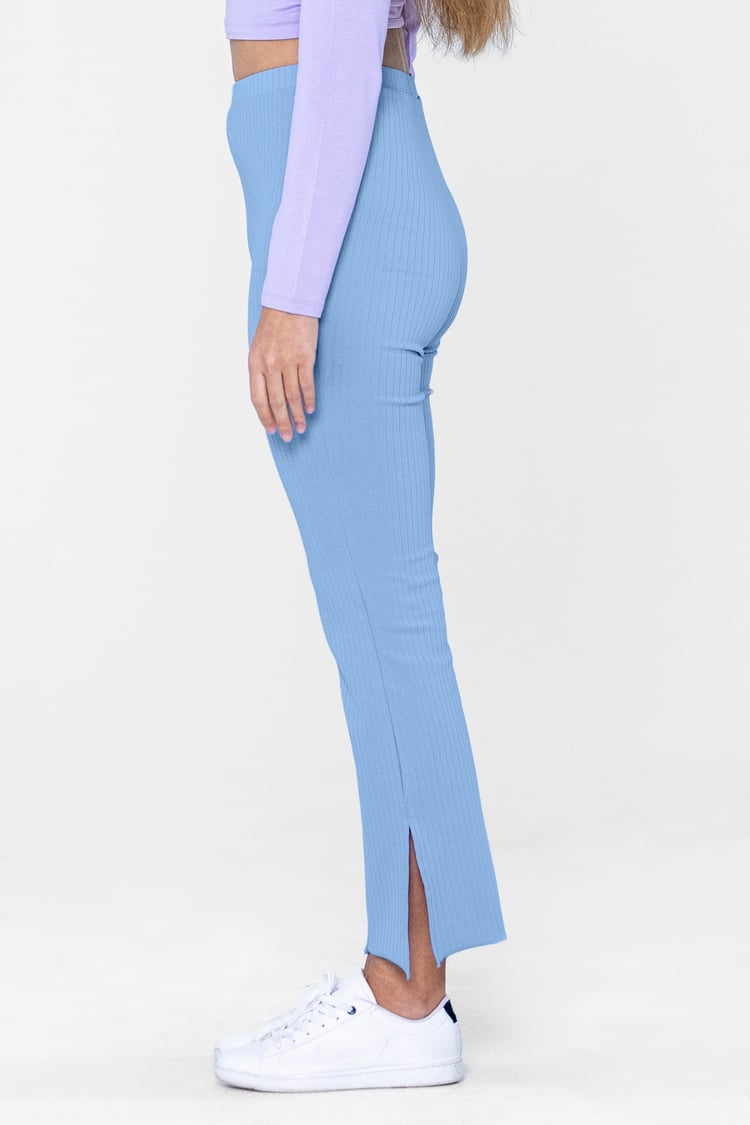 Jersey Ribbed Side slit Leggings