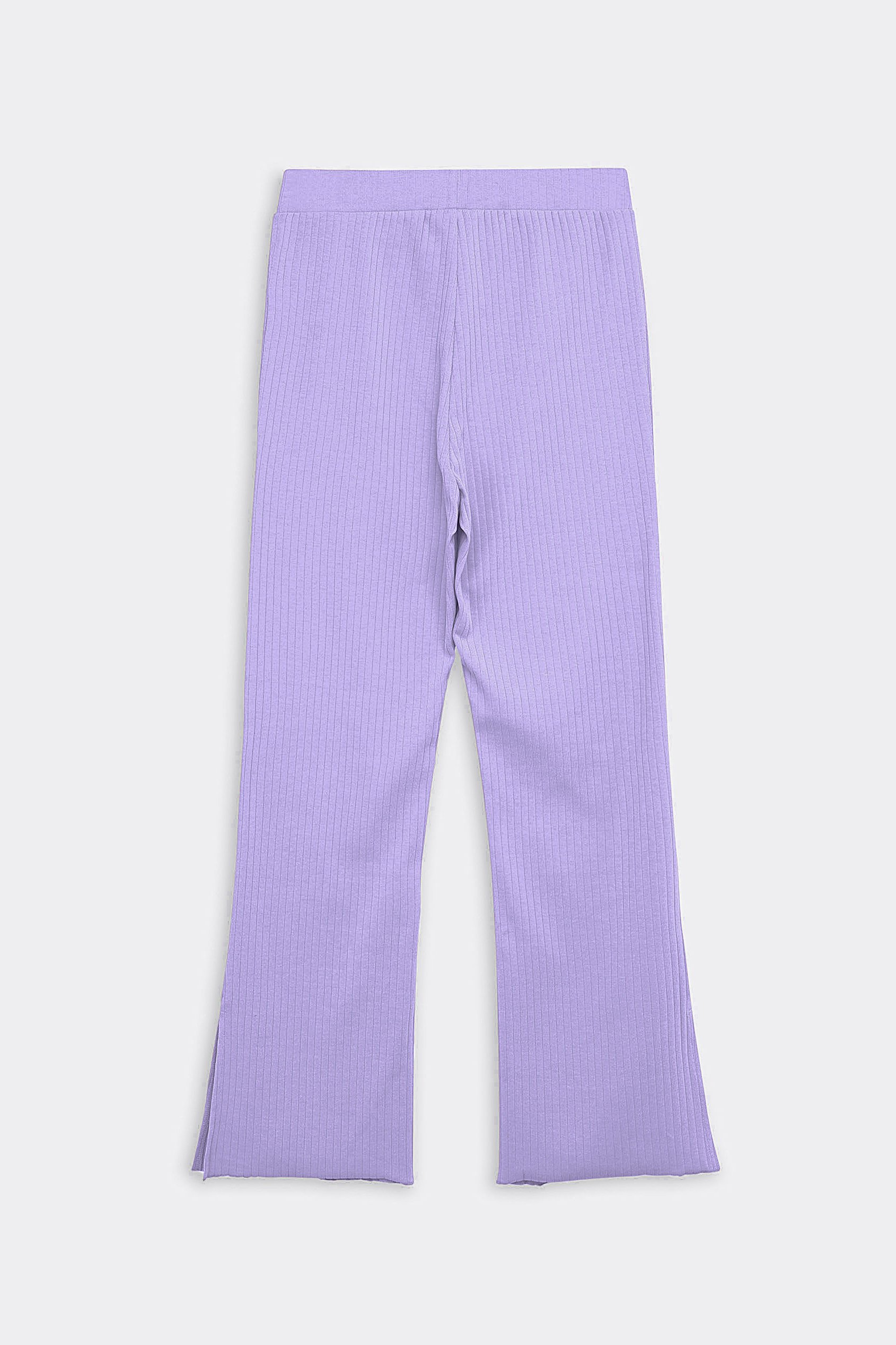 Jersey Ribbed Side slit Leggings