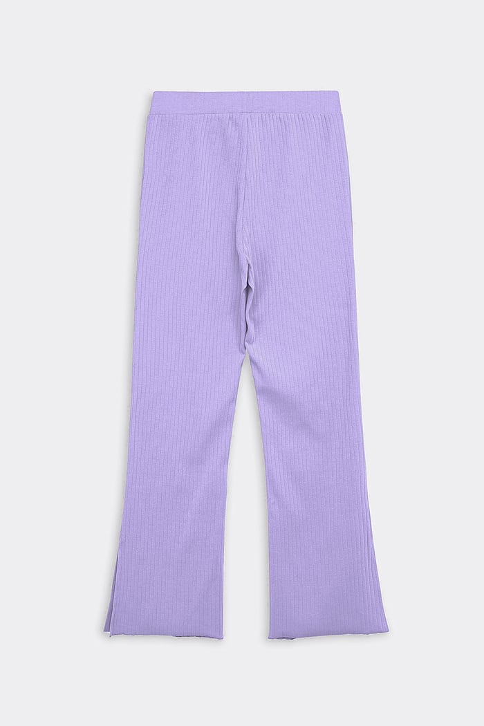 Jersey Ribbed Side slit Leggings