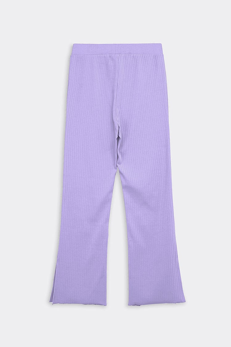 Jersey Ribbed Side slit Leggings