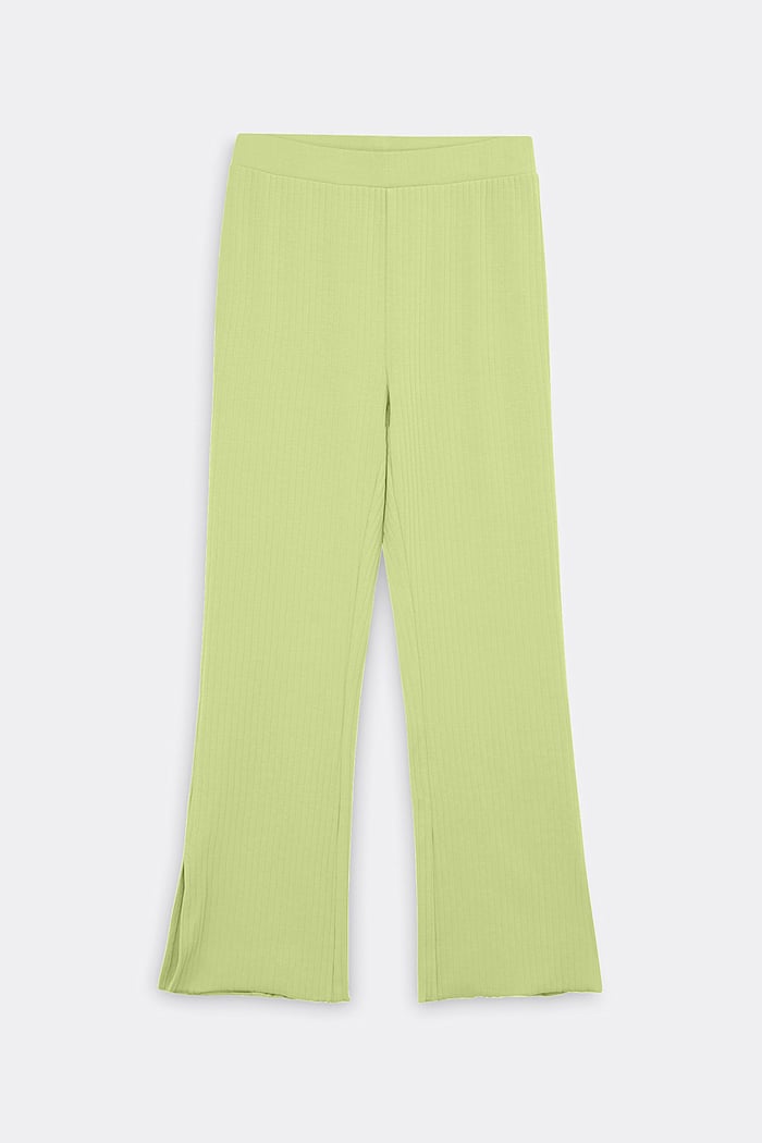 Jersey Ribbed Side slit Leggings