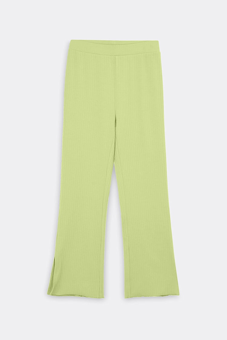 Jersey Ribbed Side slit Leggings