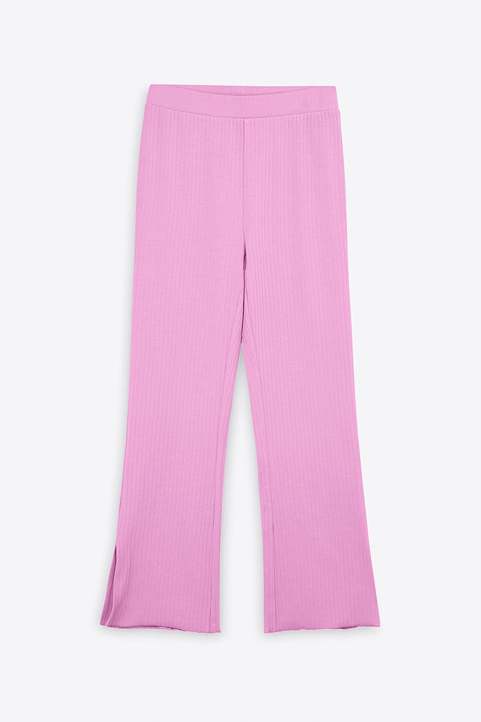 Jersey Ribbed Side slit Leggings