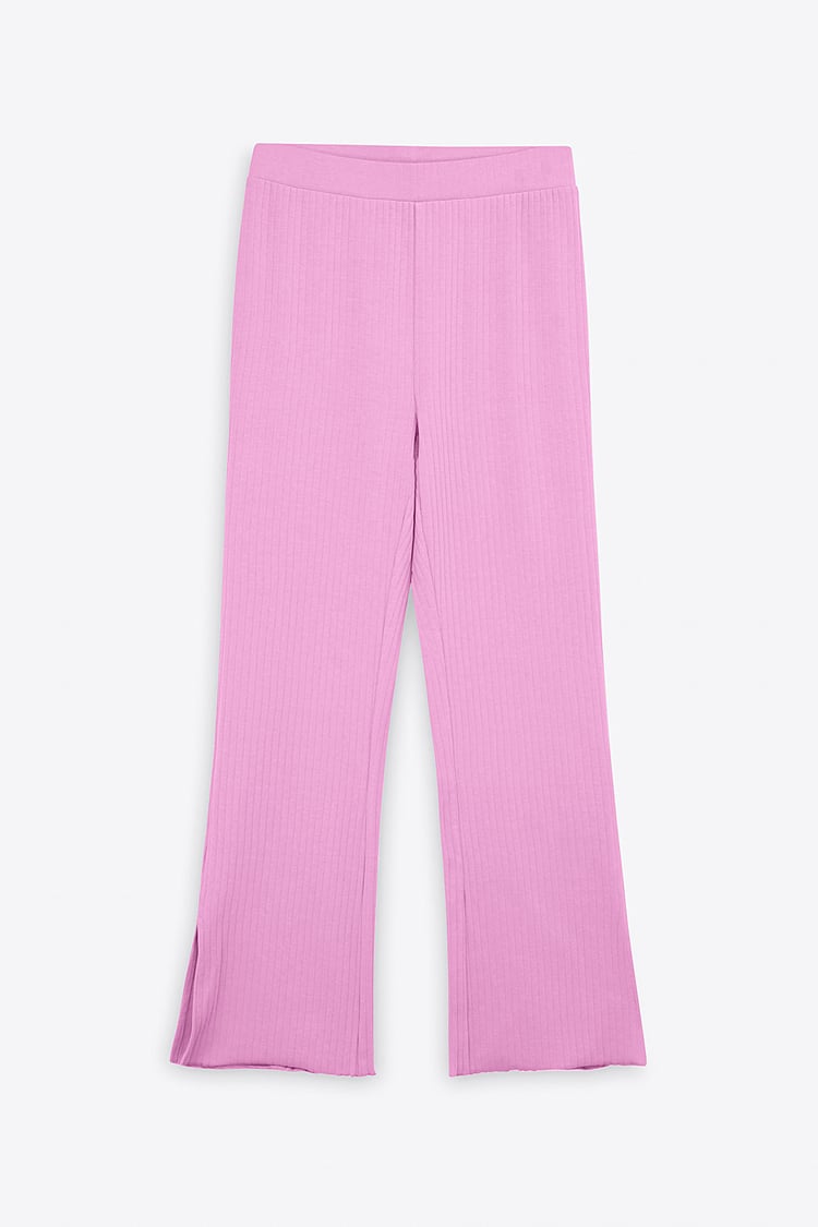 Jersey Ribbed Side slit Leggings