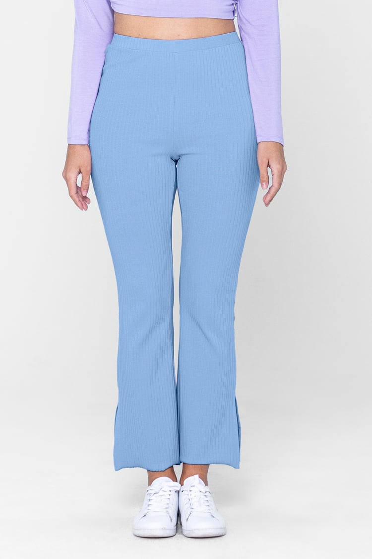 Jersey Ribbed Side slit Leggings