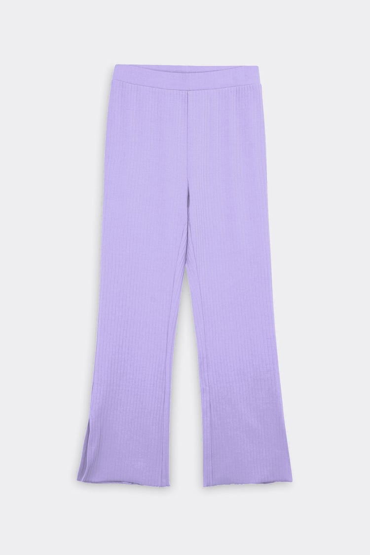 Jersey Ribbed Side slit Leggings