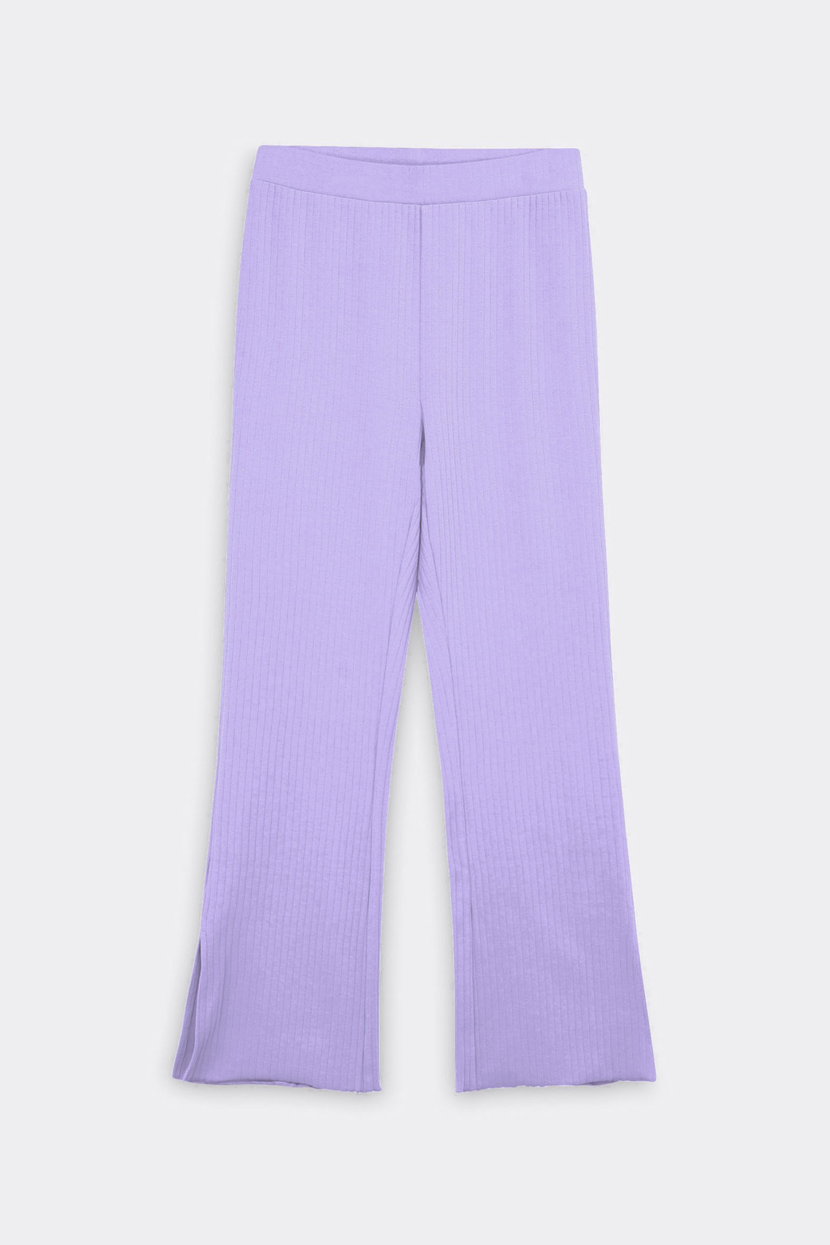 Jersey Ribbed Side slit Leggings