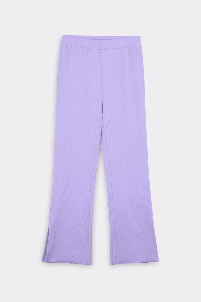 Jersey Ribbed Side slit Leggings