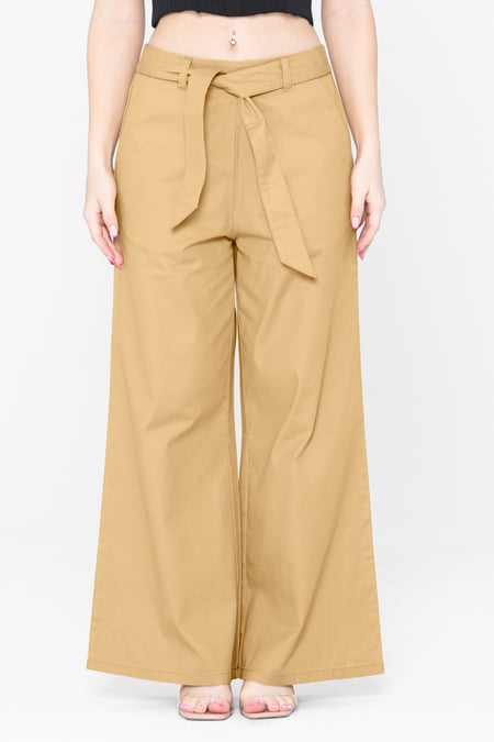 Yellow Comfort Stretch Wide Leg Trousers