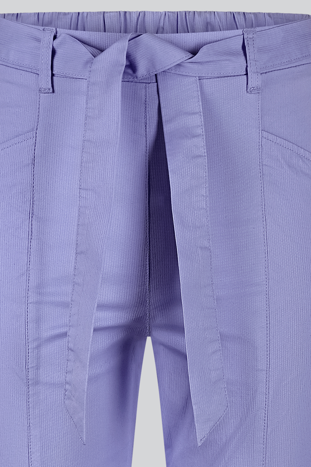 Women's Cotton Stretch Woven Trouser With Waist Belt