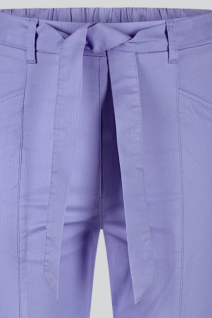 Women's Cotton Stretch Woven Trouser With Waist Belt