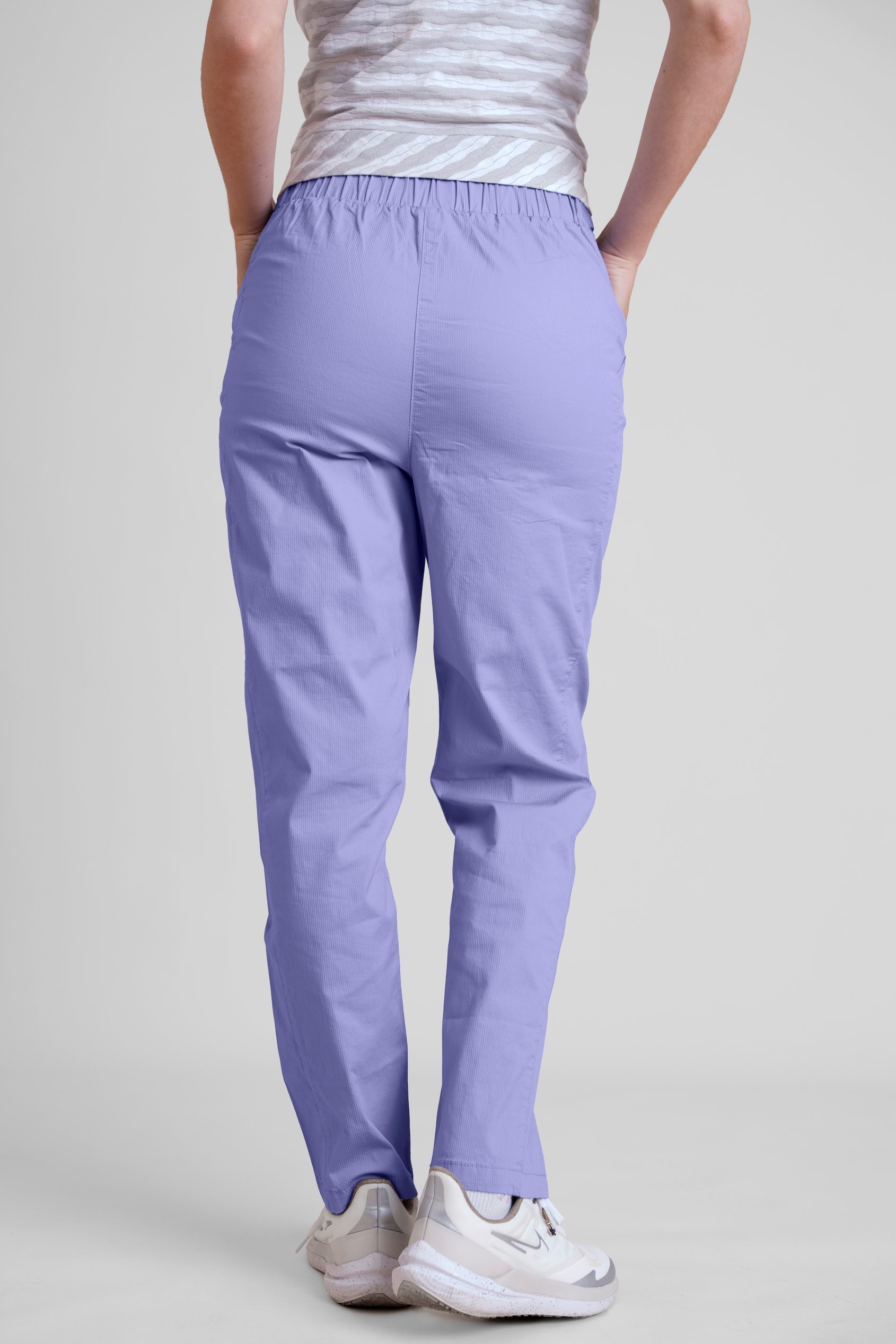 Women's Cotton Stretch Woven Trouser With Waist Belt