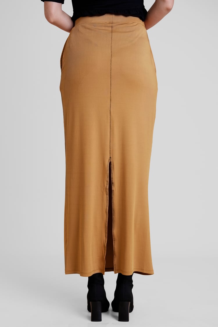 Detailed Stitched Jersey Comfort Fit Skirt