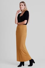 Detailed Stitched Jersey Comfort Fit Skirt