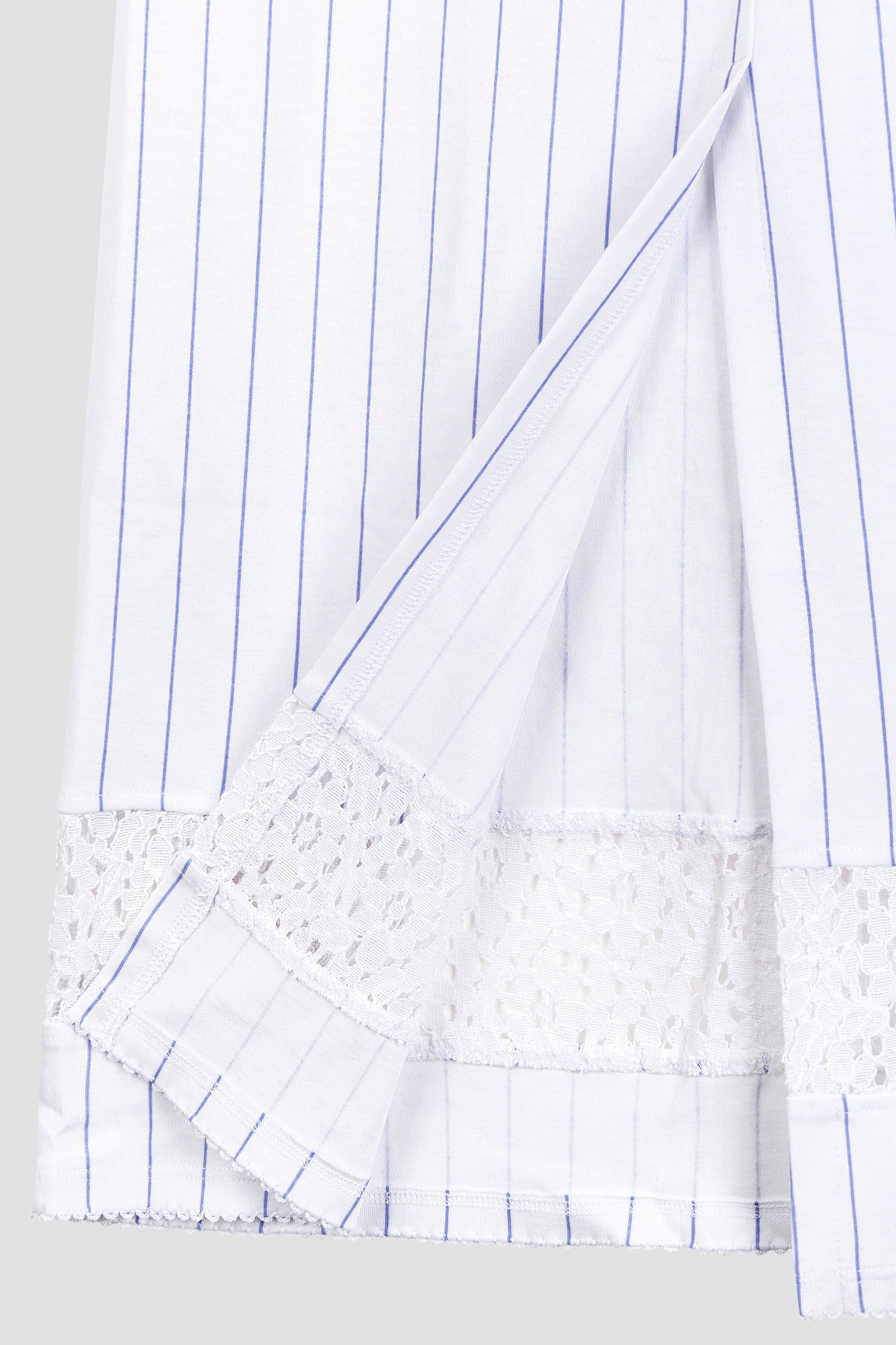 Basic Lace Details Striped Jersey Skirt