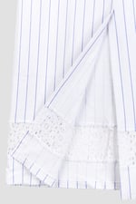 Basic Lace Details Striped Jersey Skirt