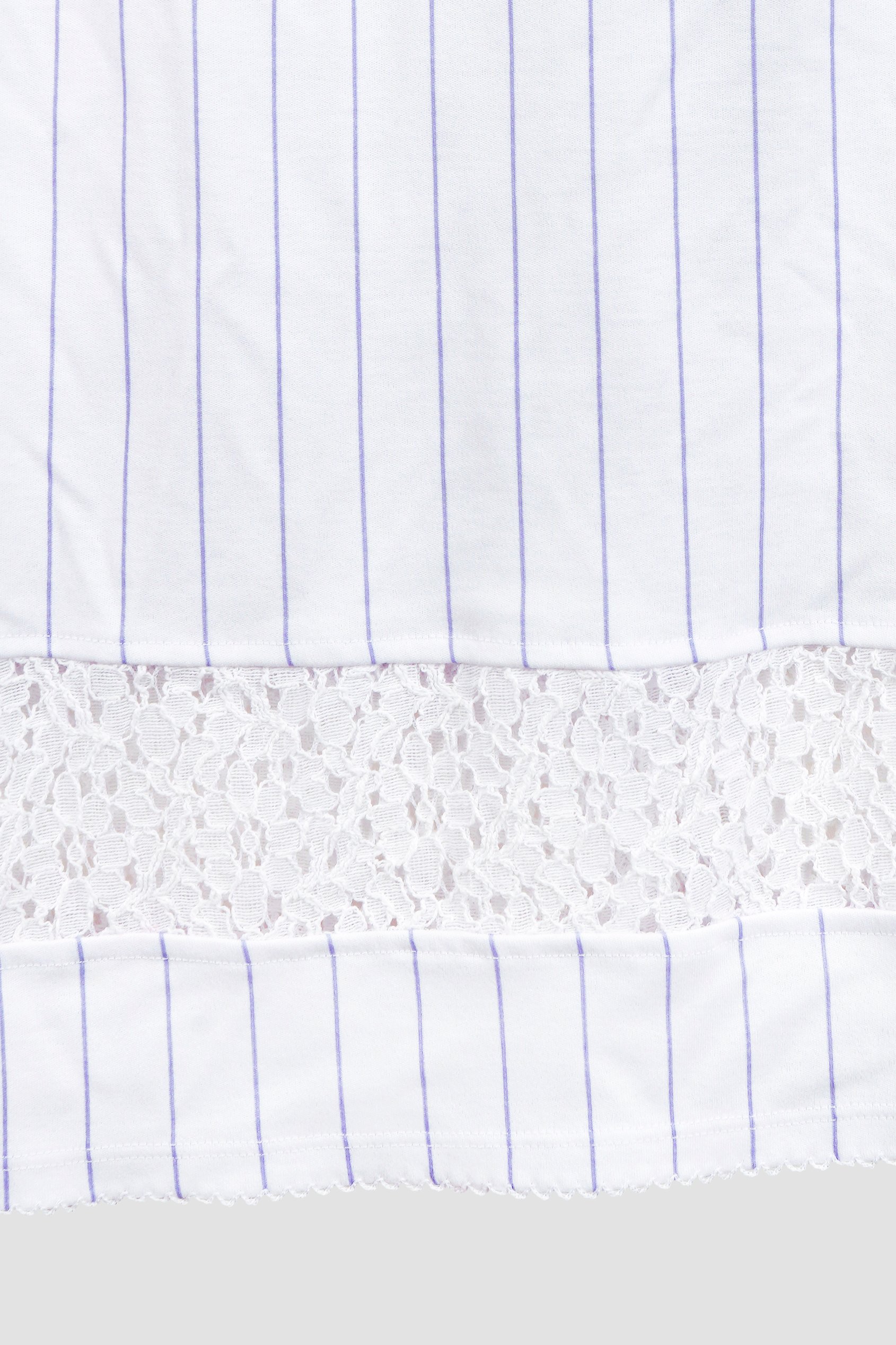 Basic Lace Details Striped Jersey Skirt